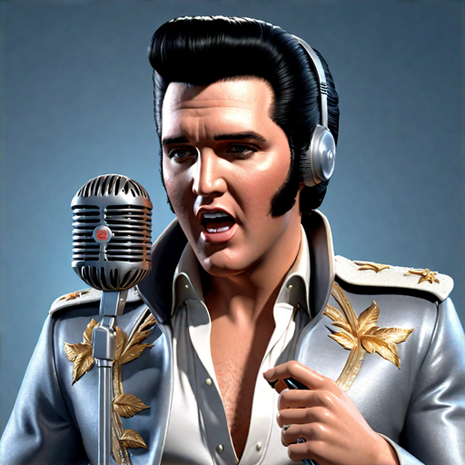 Elvis with microphone