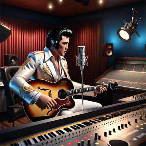 Elvis in recording studio